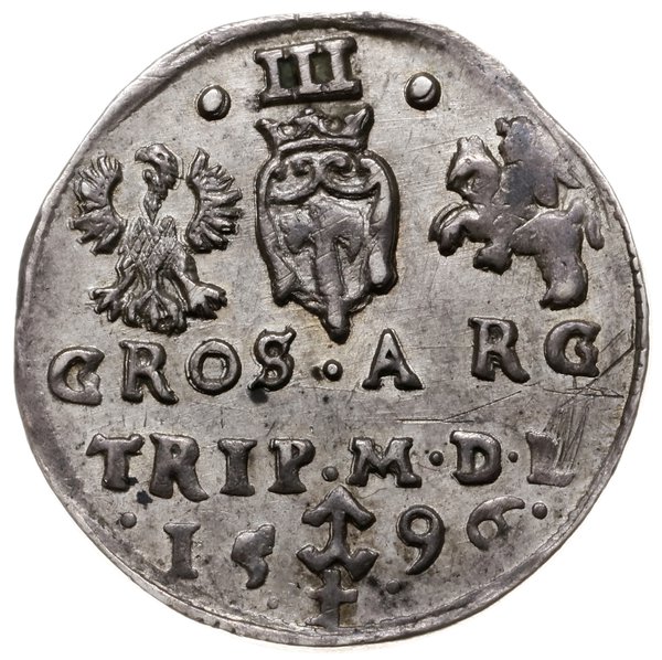 trojak, 1596, Wilno; typ monety z herb Chalecki 