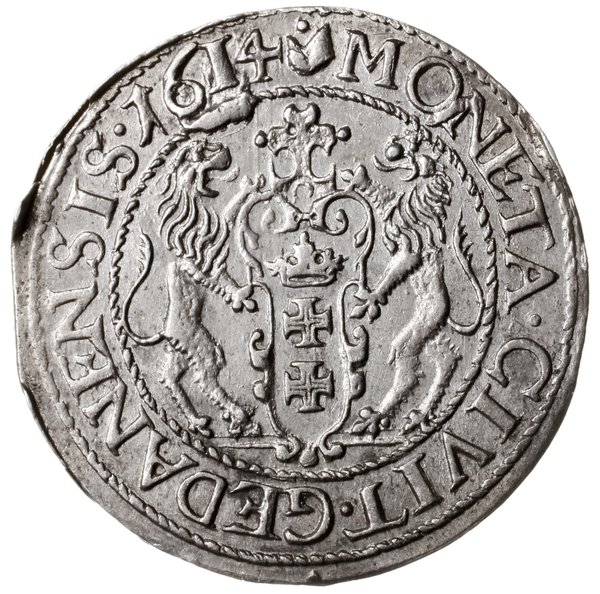 ort 1614, Gdańsk; Aw: Popiersie króla w szerokie