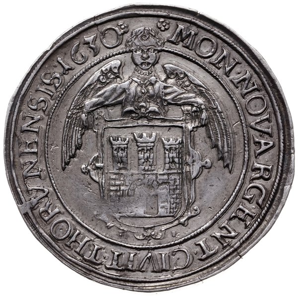 półtalar 1630, Toruń; Aw: Półpostać króla z małą