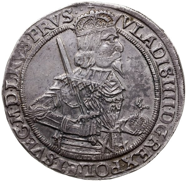talar 1637, Toruń; Aw: Półpostać króla w prawo, 