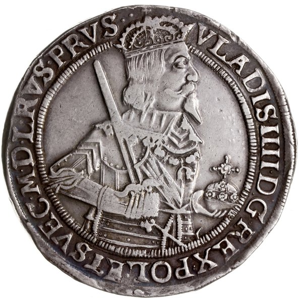 talar 1637, Toruń; Aw: Półpostać króla w prawo, 