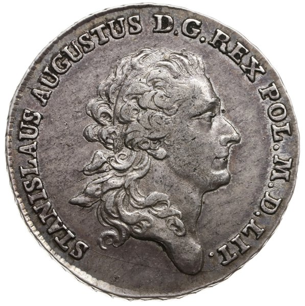 półtalar 1768, Warszawa; Aw: Głowa króla z przep