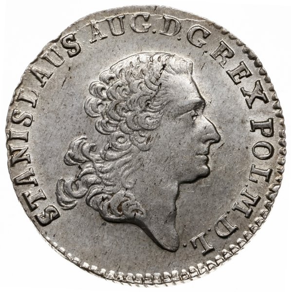 złotówka 1767, Warszawa; Aw: Głowa króla w prawo