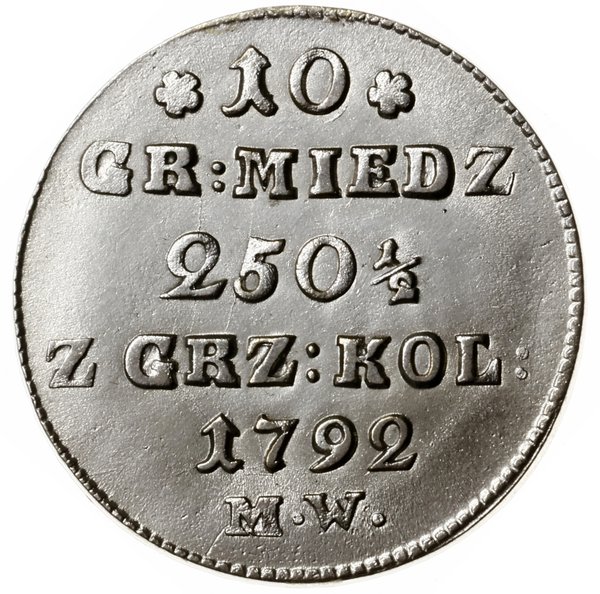 10 groszy miedziane 1792, Warszawa