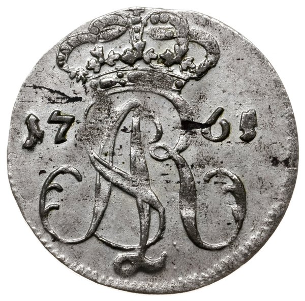 trojak 1765, Gdańsk; herb Gdańska w wąskiej tarc