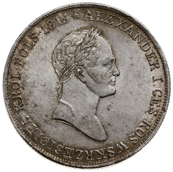 5 złotych 1831, Warszawa; Aw: Głowa cara Aleksan