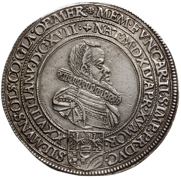 talar pośmiertny 1617, Oleśnica; Aw: Popiersie w