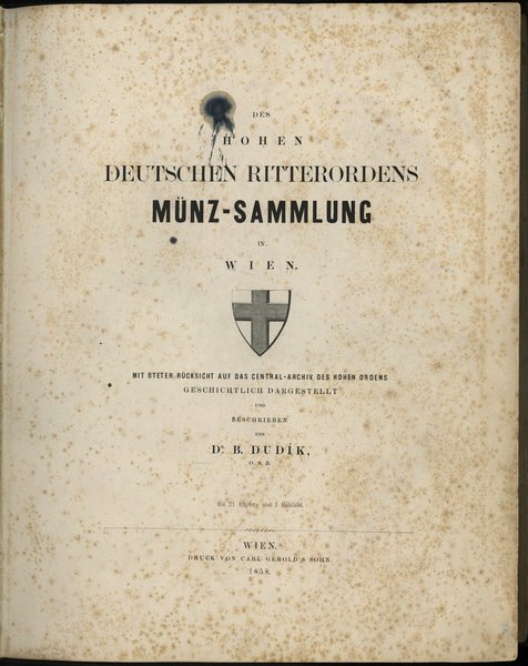 D. B. Dudik, Des Hohen Deutschen Ritterordens Münz-Sammlung in Wien