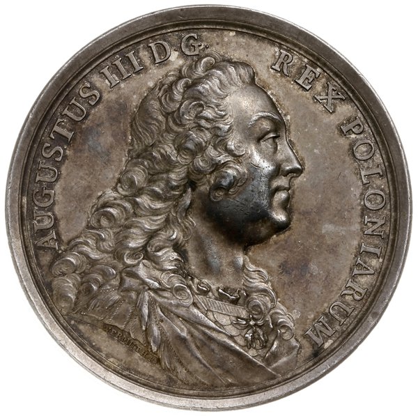 medal wybity z okazji święta Orderu Orła Białego, 1752, sygnowany Wermuth
