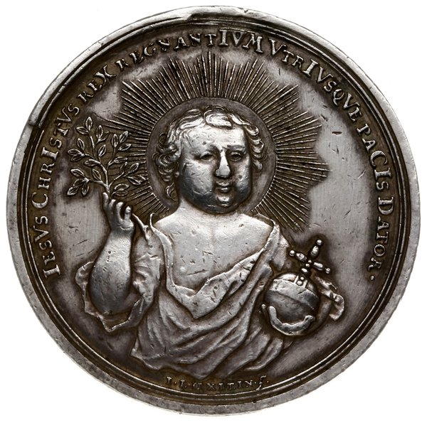 medal na pamiątkę pokoju drezdeńskiego, 1745, projektu Jana Leonarda Oexleina