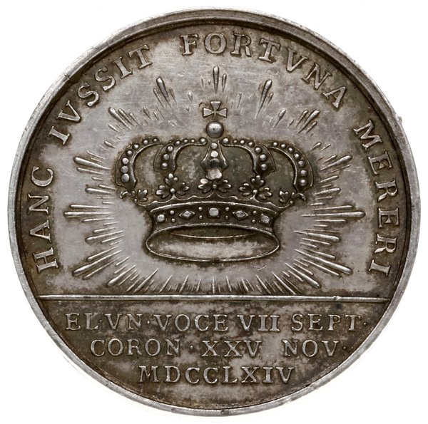 medal koronacyjny Stanisława Augusta Poniatowskiego, 1764, projektu Tomasza Pingo