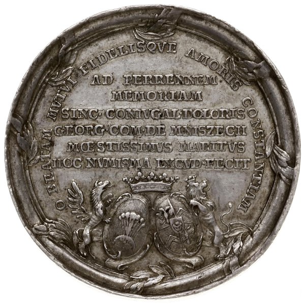 medal wybity z okazji śmierci Marii Amalii Mnisz