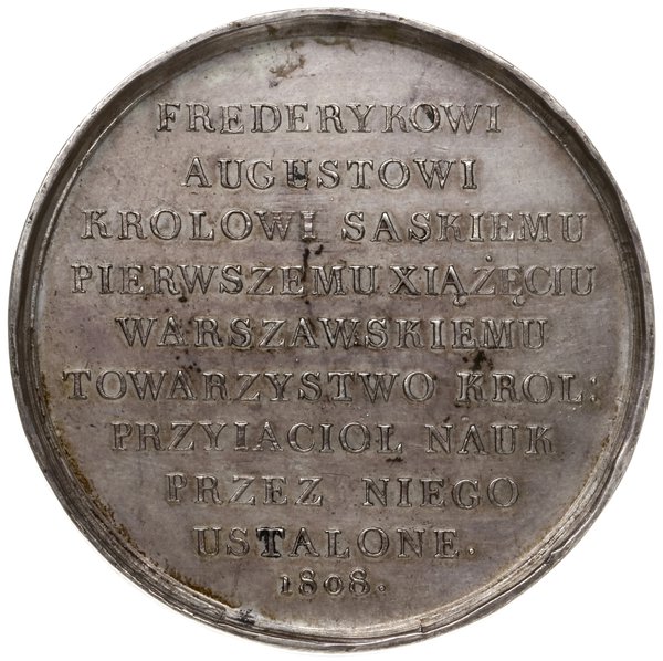 medal dedykowany księciu warszawskiemu, 1808, projektu Jana Ligbera