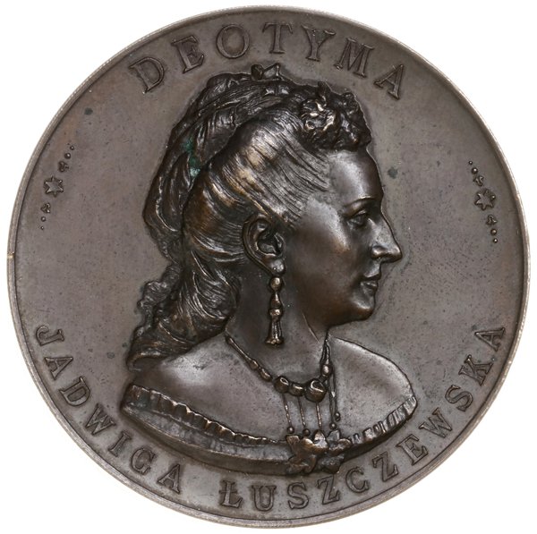 medal z Jadwigą Łuszczewską ps. literacki Deotyma, 1897
