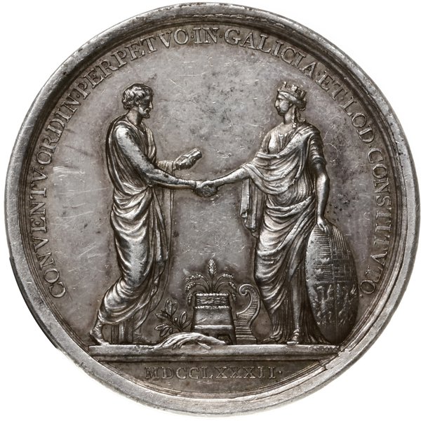 medal upamiętniający rozbiór Polski, 1782, Wiedeń, projektu Jana Nepomuka Würtha (1753-1811)