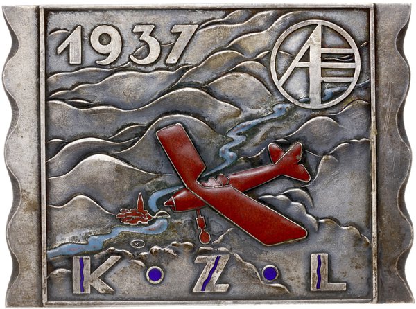 plakieta - Krajowe Zawody Lotnicze, 1937; W pros