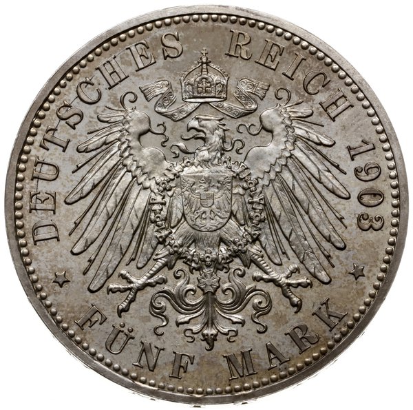 5 marek 1903 A, mennica Berlin; Moneta wybita z 