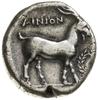 tetradrachma, 374/3-372/1 pne; Aw: Głowa Hermesa noszącego petasos (kapelusz o niskim denku i duży..