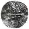denar czeski - naśladownictwo denara bawarskiego, po 1002; Aw: Krzyż grecki z rozszerzonymi końcam..