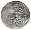 denar, 1102-1107; Aw: Rycerz na wprost, w prawej ręce trzyma włócznię, w lewej tarczę, wokół BOLE\..