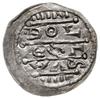denar, 1157-1166; Aw: Cesarz Fryderyk Barbarossa siedzący na tronie, trzymający w prawej ręce jabł..