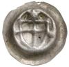 brakteat typu Tarcza z krzyżem, ok. 1307/1308-1317/1318; Tarcza zakonna, nad nią sześcioramienna g..