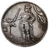 medal o wadze półtalara, 1711; Aw: Postać Augusta II w stroju wikariusza Cesarstwa, z lewej strony..
