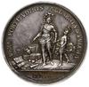 medal z okazji otwarcia szkoły artylerii w Dreźnie, 1767, projektu F. Stielera; Aw: Popiersie księ..