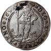talar 1632, mennica Goslar; Aw: Jedenastopolowa tarcza herbowa, powyżej  pięć hełmów rycerskich z ..