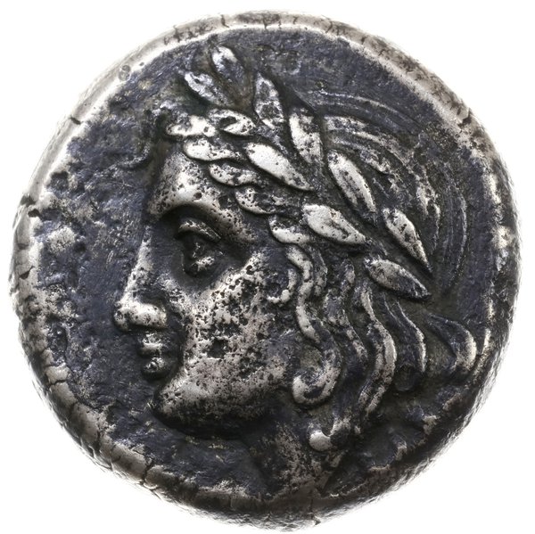 tetradrachma, 355-340 pne; Aw: Głowa Apollina w 