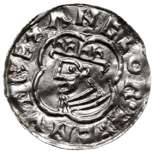 denar typu quatrefoil, 1018-1024, mennica York, mincerz Aelfstan