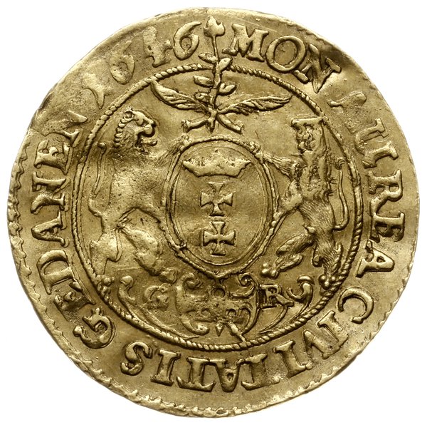 dukat 1646, Gdańsk; Aw: Popiersie króla zwrócone