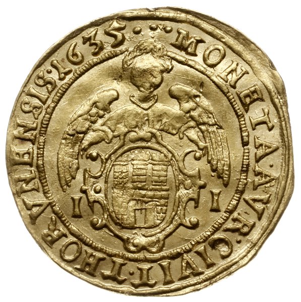 dukat 1635, Toruń; Aw: Popiersie króla z Orderem