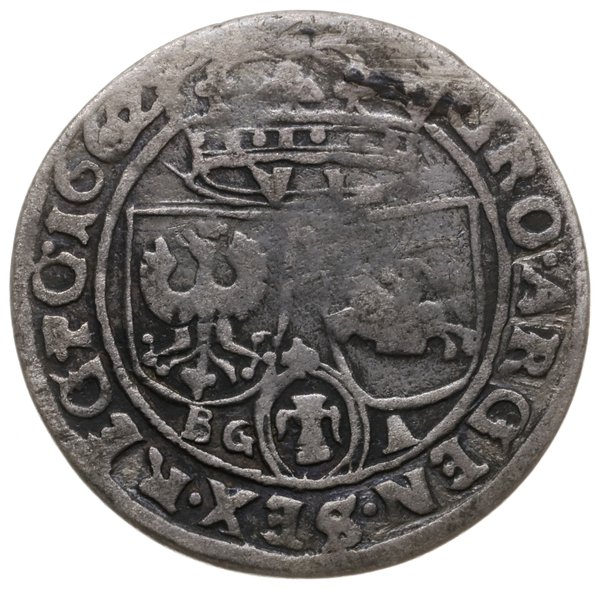 szóstak 1662, Lwów; bardzo rzadka moneta z błęde