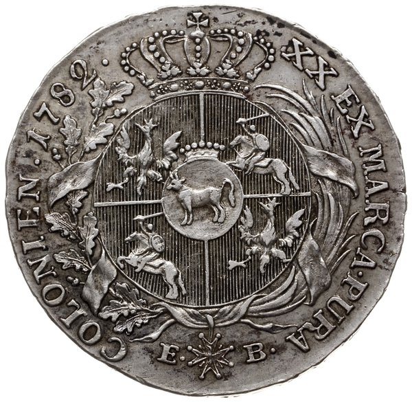 półtalar 1782, Warszawa; Aw: Głowa króla w prawo