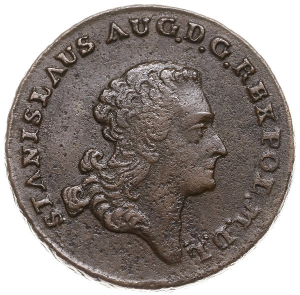 trojak 1766 G, Warszawa; duża litera G pod tarcz