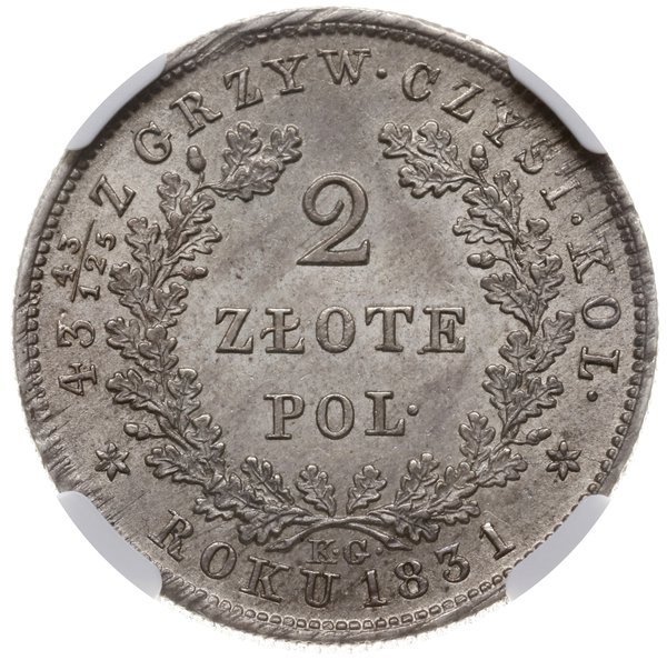 2 złote 1831, Warszawa; odmiana z kropką po POL 