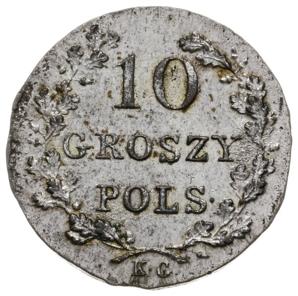 10 groszy 1831, Warszawa; łapy Orła zgięte, nad 