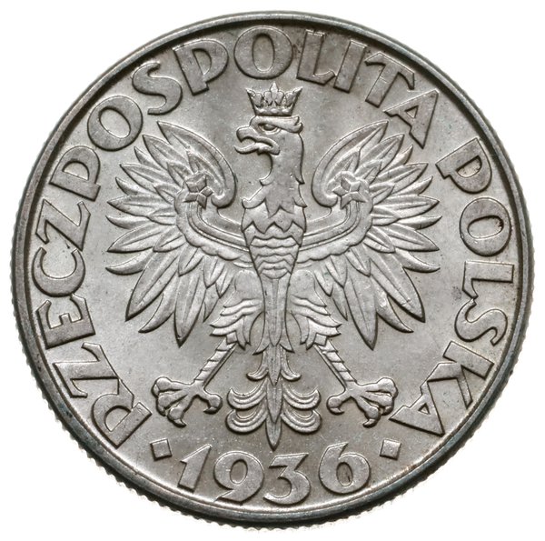 2 złote 1936, Warszawa; żaglowiec; Parchimowicz 