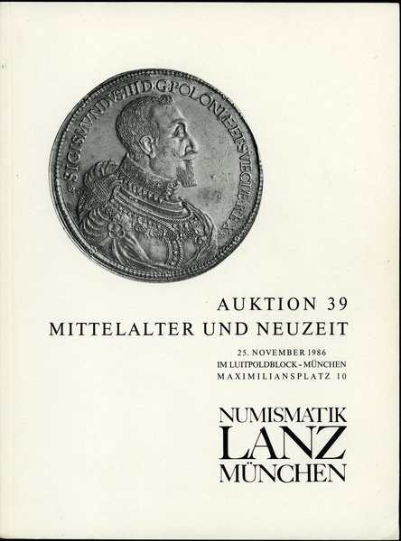 Hubert Lanz, Auktion 39 - Mittelalter und Neuzei