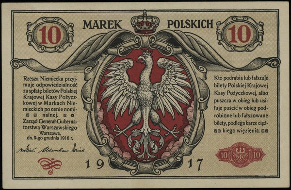 10 marek polskich 9.12.1916, Generał, biletów, seria A 5739405