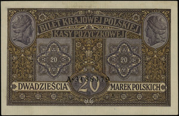 20 marek polskich 9.12.1916, jenerał, Biletów, seria A 3188479