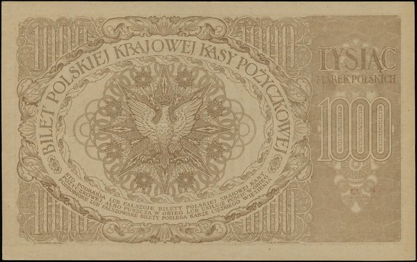 1.000 marek polskich 17.05.1919, seria H 818891;