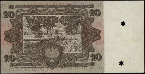 próba kolorystyczna banknotu 10 złotych emisji 2