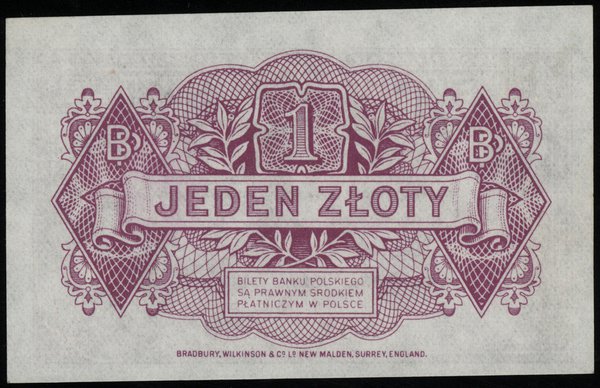 1 złoty 15.08.1939, seria A, numeracja 6136089; 