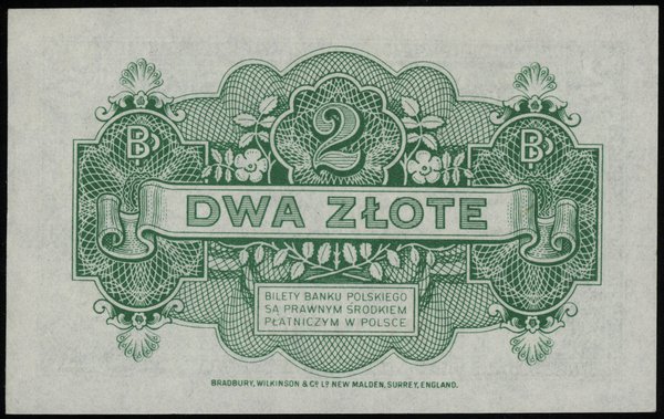 2 złote 15.08.1939, seria B, numeracja 6147044