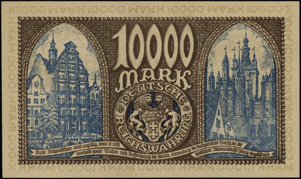 10.000 marek 26.06.1923, numeracja 005037; Miłcz
