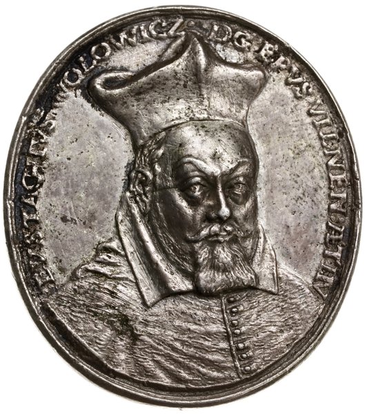 medal pamiątkowy z okazji 10. rocznicy piastowania urzędu biskupa wileńskiego Eustachego Wołłowicza,  1626, autorstwa Jana Engelharta