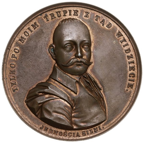 medal wybity dla uczczenia pamięci Tadeusza Reytana oraz na sejm berliński dla członków Koła Polskiego,  1860, medal autorstwa Fryderyka Wilhelma Belowa