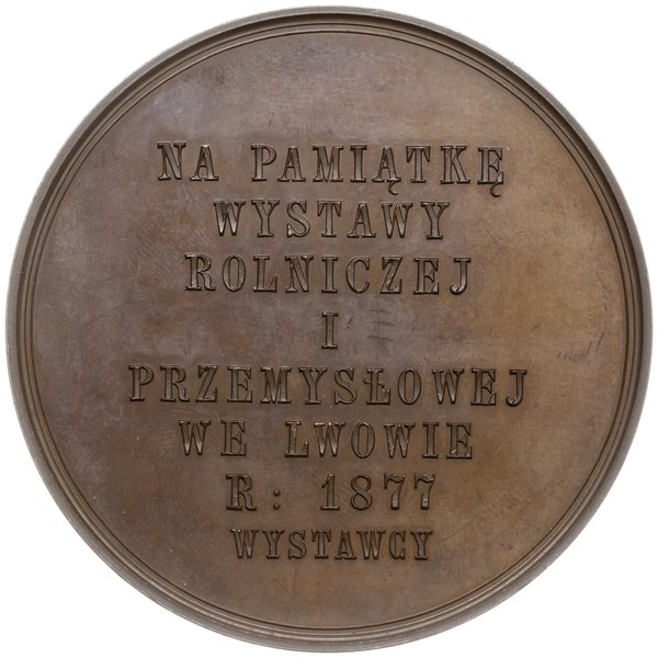 medal na pamiątkę Wystawy Rolniczej i Przemysłowej we Lwowie, 1877, projektu Karola Radnitzky’ego